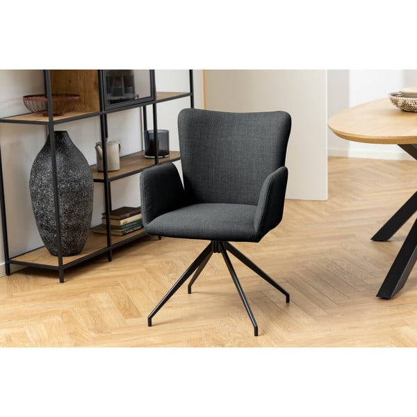 Set di sedie da pranzo grigio scuro in imbottito con braccioli 2 pz Laura – Actona-image-2