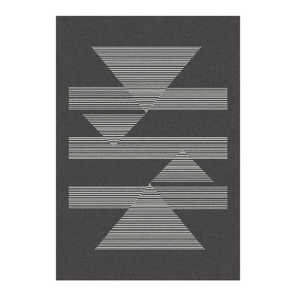 Tappeto grigio scuro Norvegia, 80 x 150 cm - Universal
