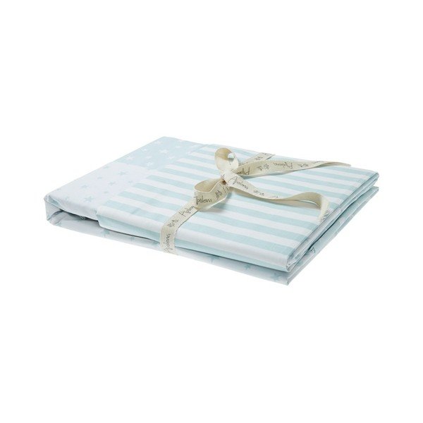 Biancheria da letto singola in cotone baby turchese con lenzuolo Mike & Co. NEW YORK Carino, 100 x 150 cm - Mike & Co. NEW YORK-image-1