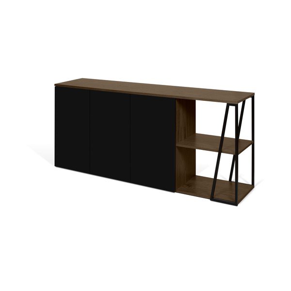 Cassettiera bassa nera 190x81 cm Albi - TemaHome-image-2