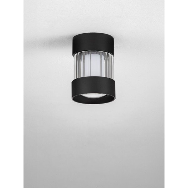 Plafoniera LED nera opaca in alluminio con paralume in vetro con intensità regolabile Glovia – Nova Luce-image-3