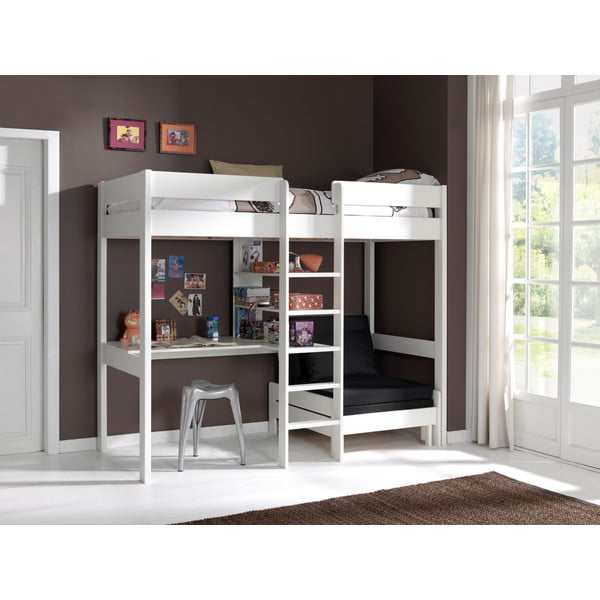 Letto bianco rialzato per bambini 90x200 cm Pino - Vipack-image-2