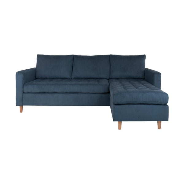 Divano angolare a due lati in velluto a coste blu scuro Firenze - House Nordic-image-1