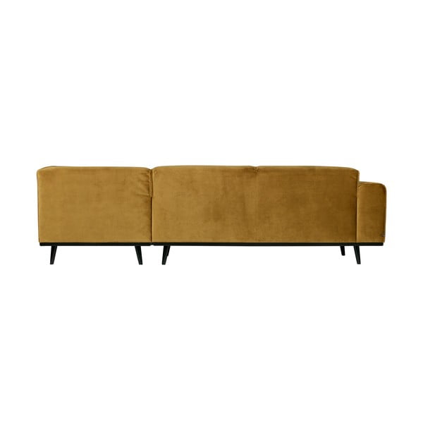 Divano angolare giallo (con penisola a destra/a L) con rivestimento in velluto Statement – WOOOD-image-2