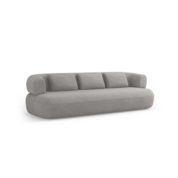 Divano grigio chiaro con rivestimento in bouclé 200 cm Jenny – Micadoni 