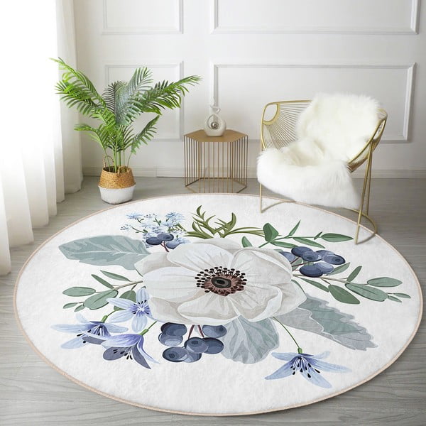 Tappeto rotondo lavabile adatto ai robot aspirapolvere ø 80 cm Comfort - Mila Home-image-1