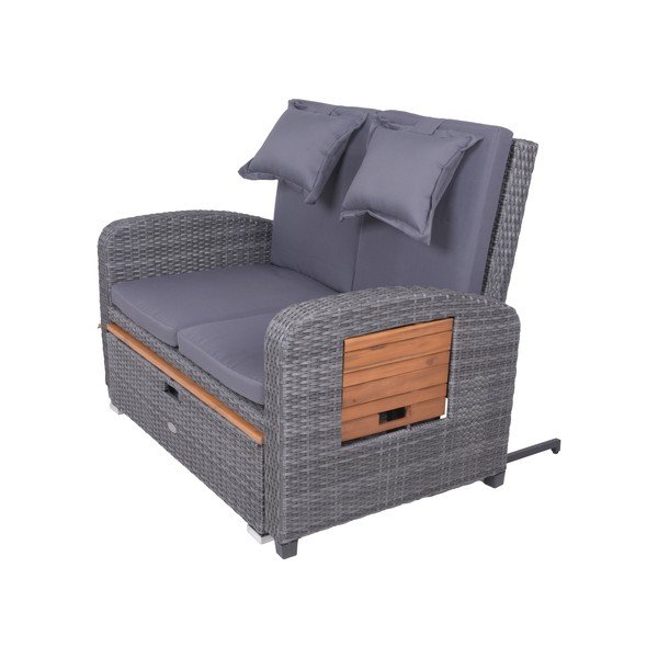 Divano da giardino in rattan grigio Bari - Garden Pleasure