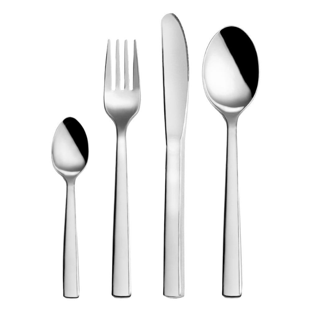 Posate argentate in acciaio inox 24 pz Plain – Orion | Posate