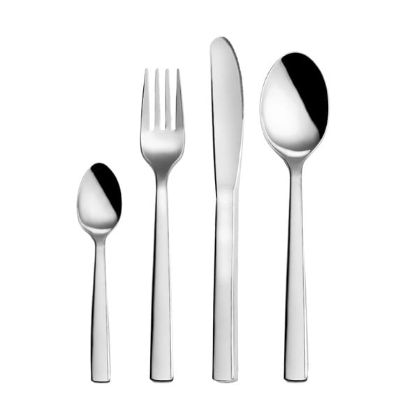 Posate argentate in acciaio inox 24 pz Plain – Orion