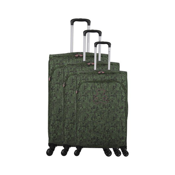 Set di 3 bagagli verdi su 4 ruote Lulucastagnette Casandra - LULUCASTAGNETTE