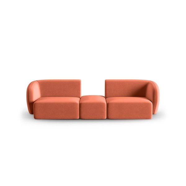 Divano rosa con rivestimento in velluto 246 cm Paolo – Milo Casa