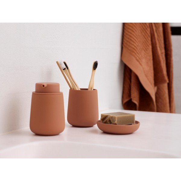 Tazza in gres arancione per spazzolini da denti Nova One - Zone-image-2