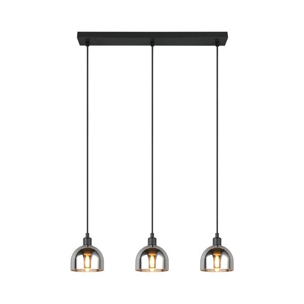 Lampadario nero/argentato con paralume in vetro Molly – Reality-image-1