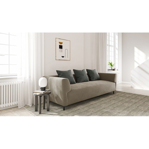 Divano in velluto beige Nosto - Ghado-image-1