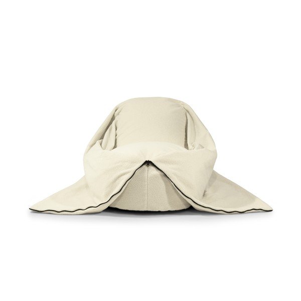 Pouf a sacco per bambini grigio chiaro con rivestimento in bouclé Cocoon 120 – SLOWDOWN-image-2