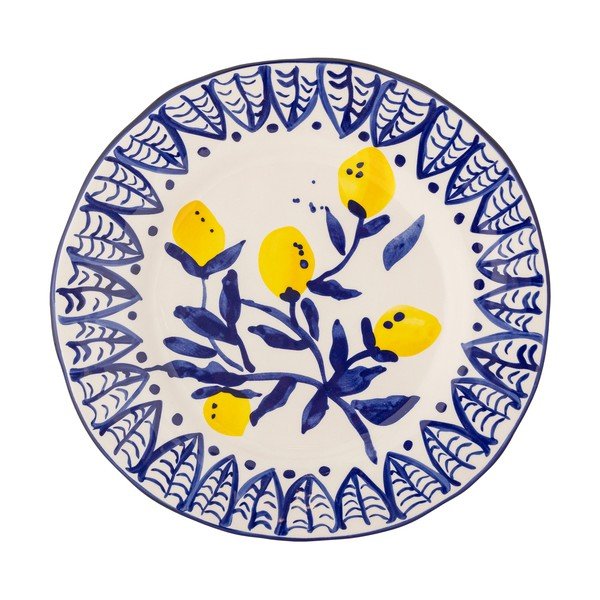 Piatto da portata bianco/blu in gres ø 27 cm Maxima – Bloomingville-image-4