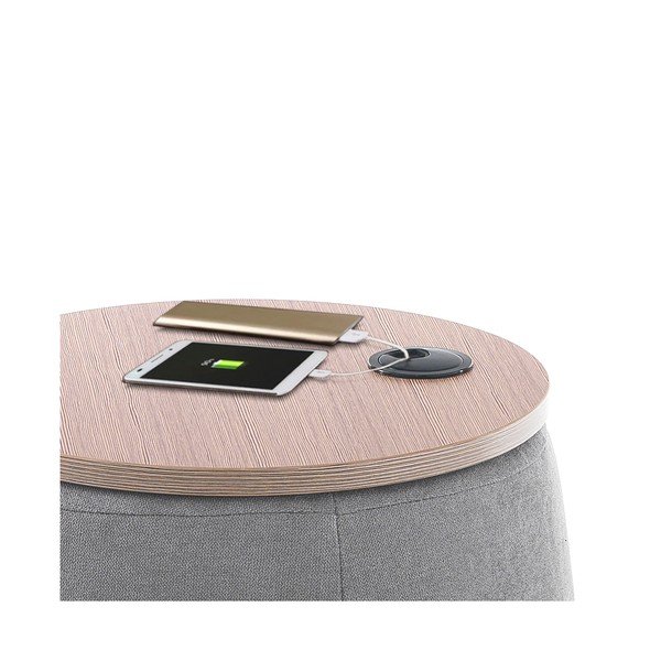 Pouf grigio con contenitore, ø 40 cm Barril - Tomasucci-image-3