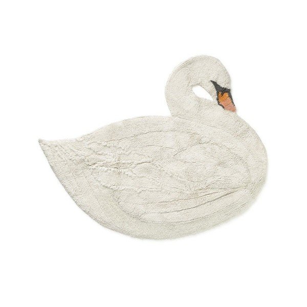 Tappeto per bambini color crema in cotone lavabile/tessuto a mano 100x120 cm Swan – Lorena Canals