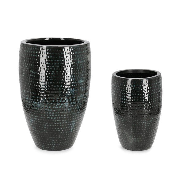 Set di vasi per fiori in metallo/in smalto 2 pz ø 45 cm Nirad – Bizzotto-image-2