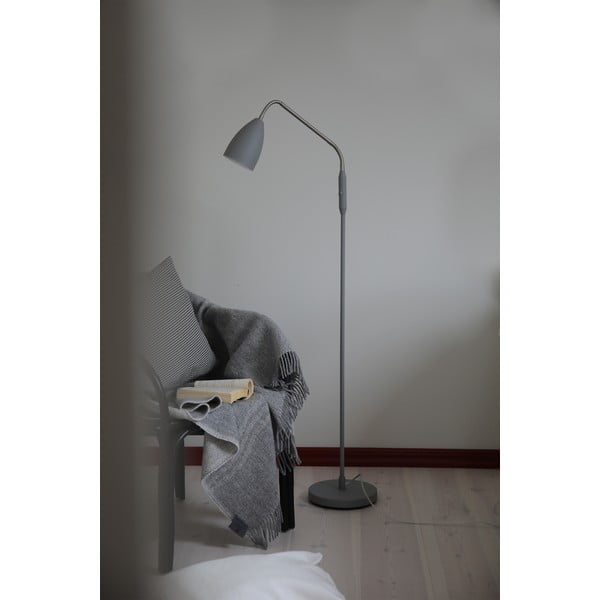 Lampada da terra LED grigia con paralume in metallo e intensità regolabile (altezza totale 140 cm) Patro – Markslöjd-image-2