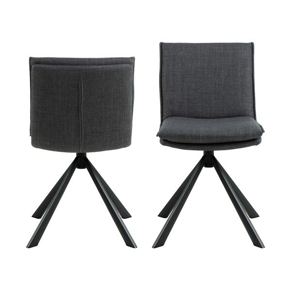 Sedia da pranzo grigio scuro Flynn - Actona-image-3