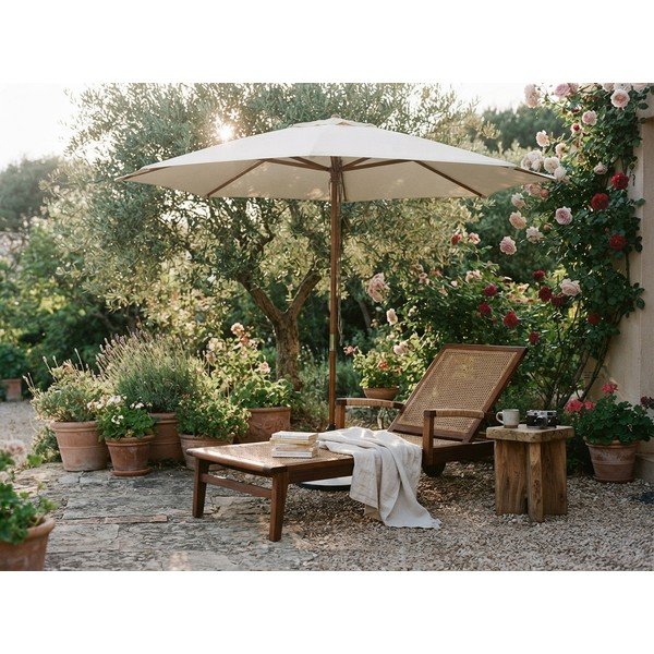 Ombrellone beige ø 300 cm Syros – Bizzotto-image-1