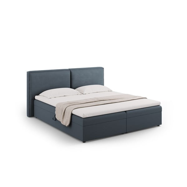 Letto boxspring blu con contenitore 160x200 cm Arendal – Cosmopolitan Design-image-1