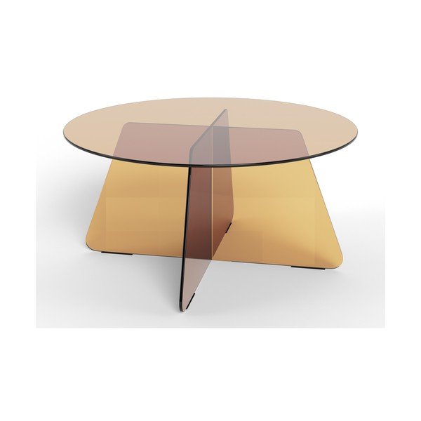 Tavolino da salotto rotondo marrone in vetro ø 80 cm Samos – Actona