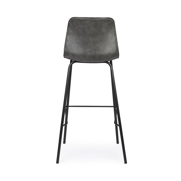 Sgabello da bar grigio scuro imbottito (altezza della seduta 75 cm) Kyra – Bizzotto-image-4