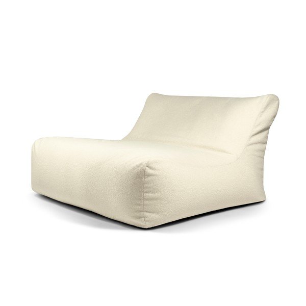 Puof a sacco color crema con rivestimento in bouclé Sofa Lounge – SLOWDOWN