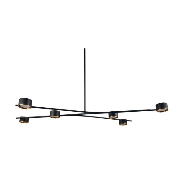 Lampadario nero in metallo Coda – Trio Select