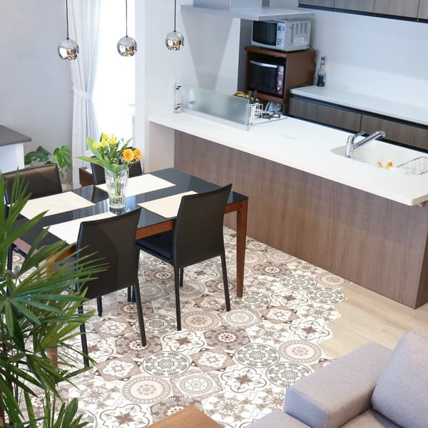 Set di 10 adesivi per pavimenti Esagoni adesivi per pavimenti, 40 x 90 cm Cornalina - Ambiance-image-3