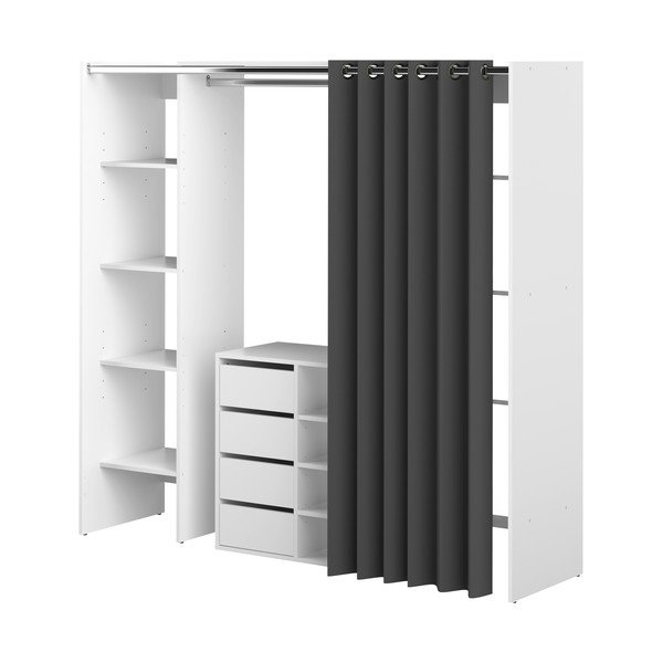 Armadio in bianco e nero 185x182 cm Tom - TemaHome-image-2
