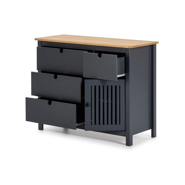Cassettiera in legno grigio Bruna - Marckeric-image-4