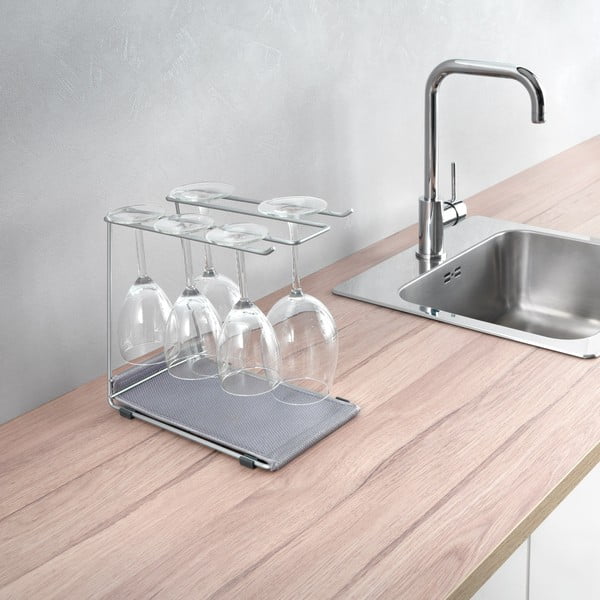 Portabicchieri da vino in acciaio, argento Calix - Metaltex-image-4