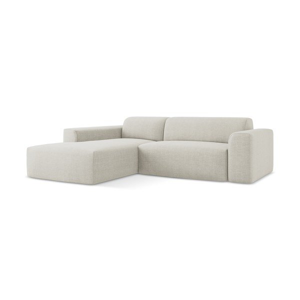 Divano angolare beige (con penisola a sinistra/con chaise lounge) Keli – Makamii-image-2