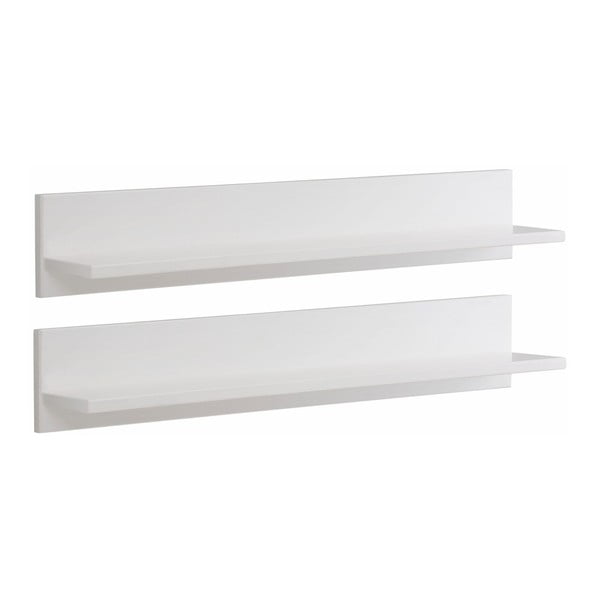 Bílá nástěnná polička z masivního borovicového dřeva Støraa Salento-image-1