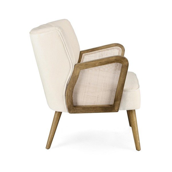 Poltrona beige con rivestimento in velluto Virna – Bizzotto-image-3