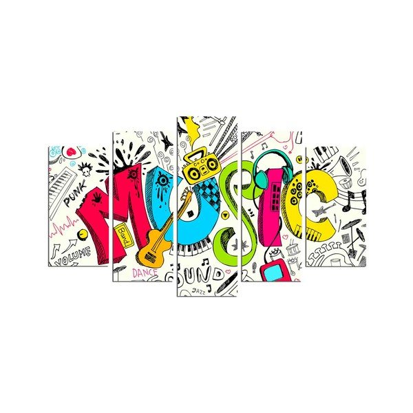 Pittura murale in più parti Music Color - Wallity