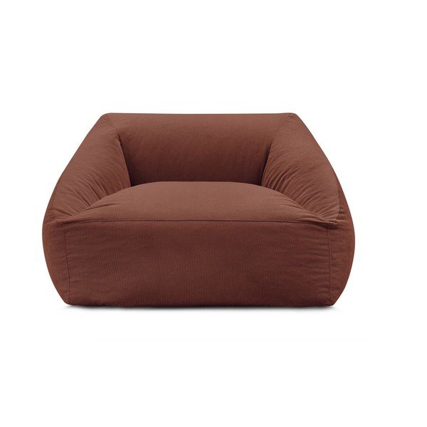 Puof a sacco arancione con rivestimento in velluto a coste Lilibet – Bobochic Paris-image-3