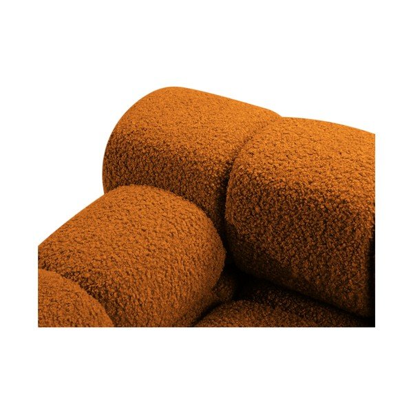 Divano componibile color terracotta con rivestimento in bouclé 188 cm – Micadoni -image-4