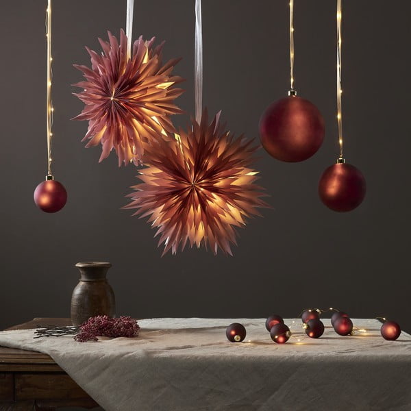 Decorazione luminosa bordeaux con motivo natalizio ø 6 cm Bliss - Star Trading-image-2
