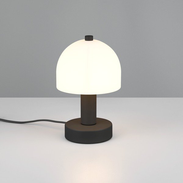 Lampada da tavolo bianca e nera con paralume in vetro (altezza totale 19 cm) Glenn – Reality-image-1
