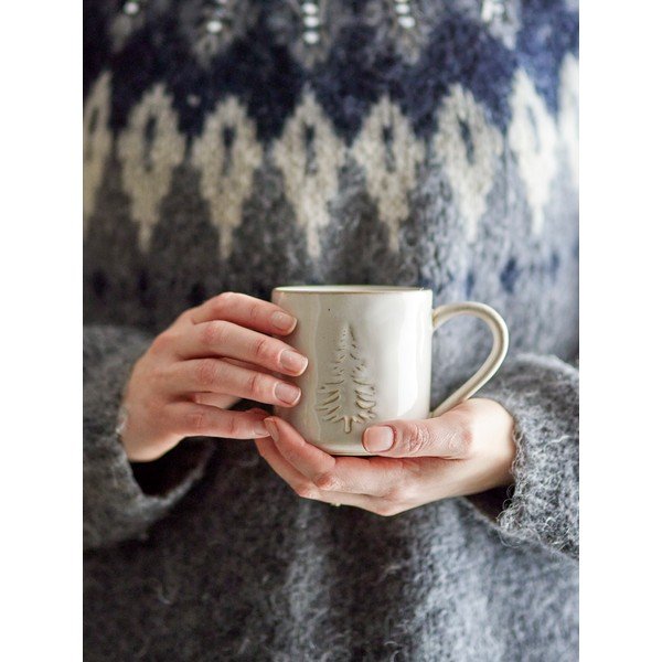 Tazzina color crema in gres a tema natalizio 300 ml Winter – Bloomingville-image-1