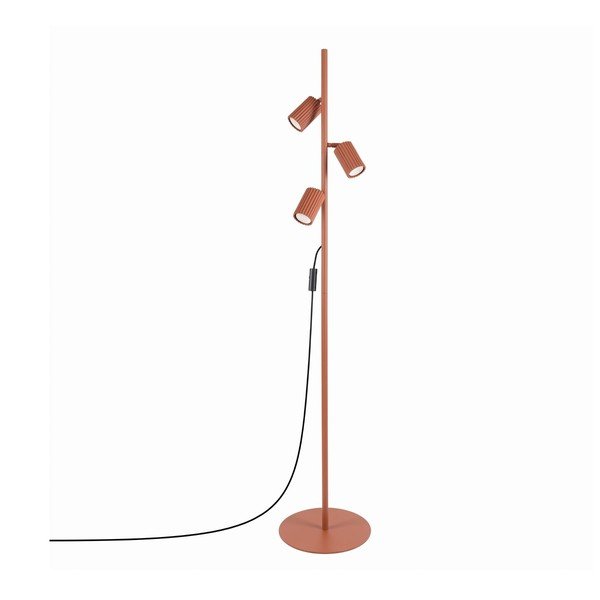 Lampada da terra color mattone in alluminio con struttura flessibile (altezza totale 155 cm) Gleam – Sollux