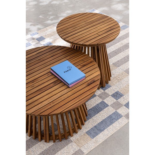 Tavolino da giardino rotondo in acacia massiccia ø 70 cm Rodano – Bizzotto-image-1