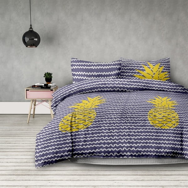 Biancheria da letto matrimoniale in microfibra Pineapple, 200 x 220 cm - AmeliaHome