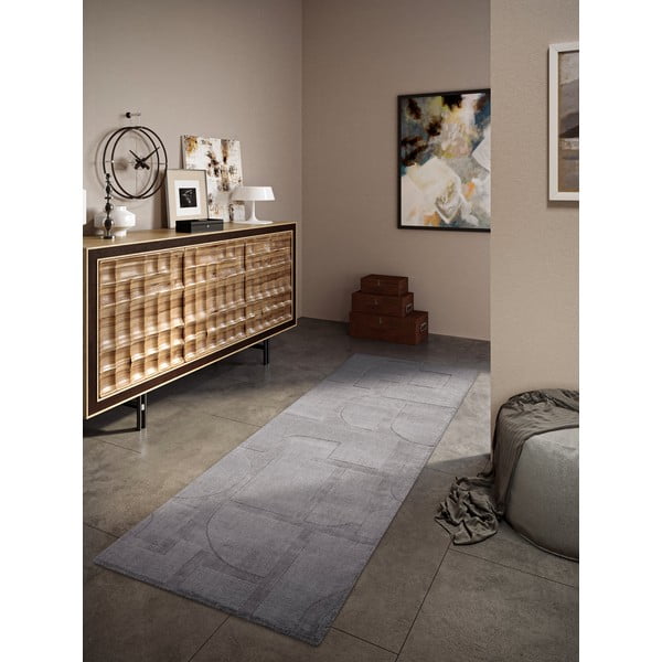 Passatoia grigia in lana tessuta a mano 80x250 cm Alexis - Villeroy&Boch-image-1