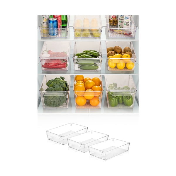 Organizer da frigo in plastica 3 pezzi - Hermia-image-1