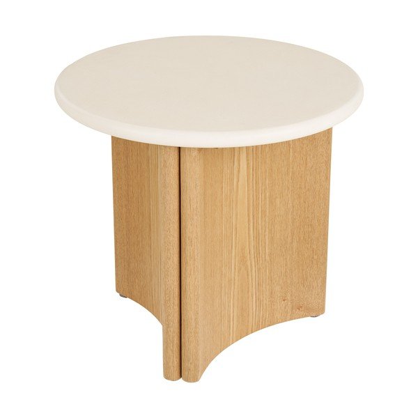 Tavolino rotondo con piano in cemento ø 50 cm Motril – House Nordic-image-4
